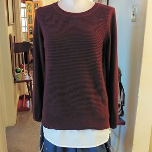 Hilary Radley Sweater Purple Ribbed Sweater Shirt